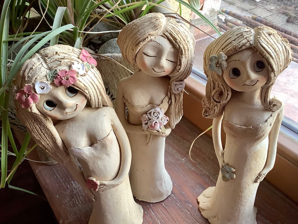 stojící víla pomněnka dívka dekorace socha soška panenka keramika andee dekorace soška domov