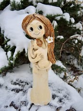 cíla dívka panenka soška dítě miminko něla láska dva keramika figura keramikaandee